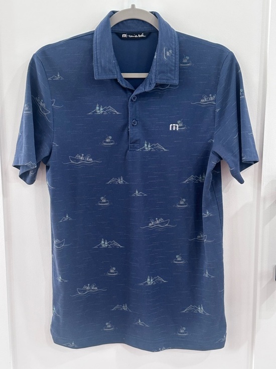 Travis Mathew Other - Travis Mathew Men's "Take A Whiff" Fishing & Lake Scene Polo - Size S